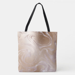 Bolso De Tela Tote de remolino de mármol dorado