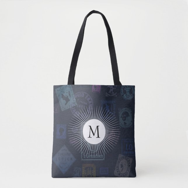 Bolso De Tela Tote de sello de época con inicio (Anverso)