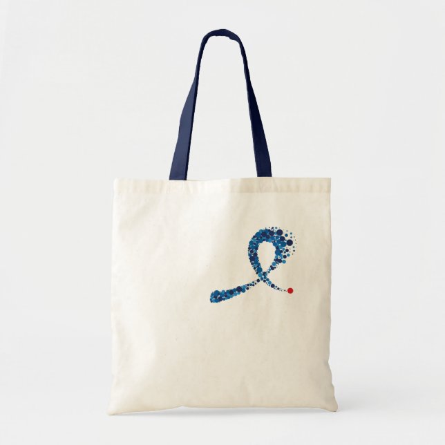 Bolso De Tela tote de sensibilización sobre el cáncer de colon/p (Frente)