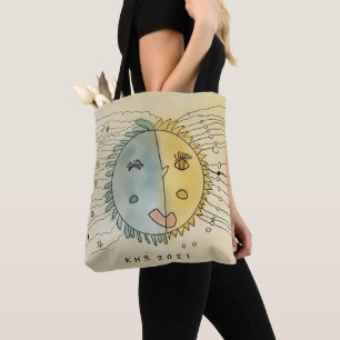 Bolso De Tela Tote de sol y luna más estrellas con estilo