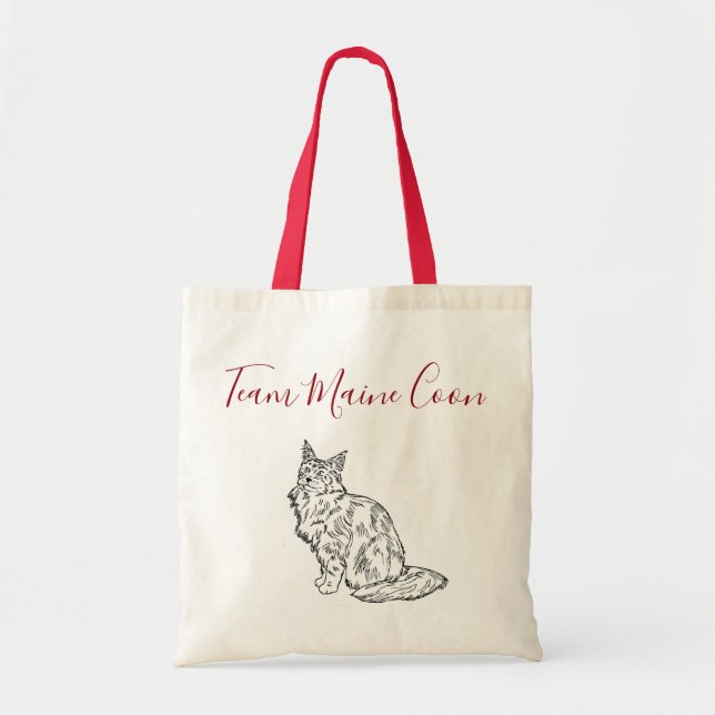 Bolso De Tela Tote de Team Maine Coon (Frente)