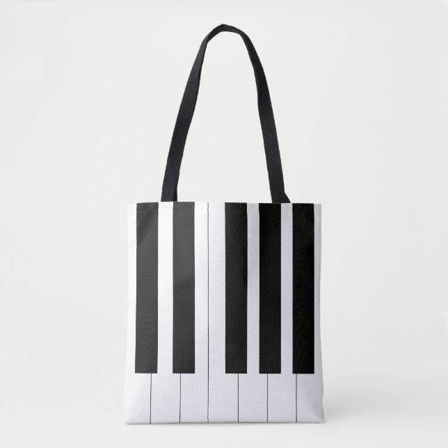 Bolso De Tela Tote de teclado de piano musical (Anverso)