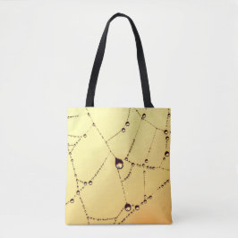 Bolso De Tela Tote de telaraña dorada