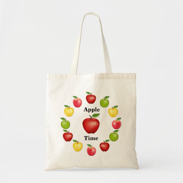 Bolso De Tela Tote de temporada de la cosecha de otoño de Apple (Frente)