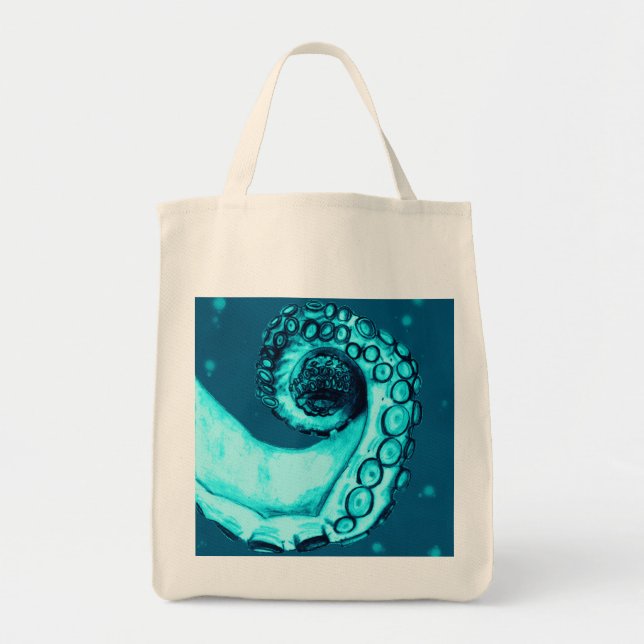 Bolso De Tela Tote de Tentáculos Octopus de estilo Tatuaje Náuti (Frente)