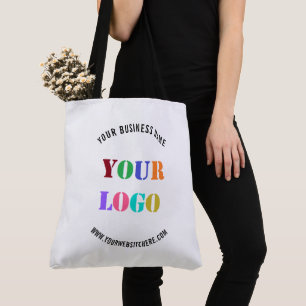 Bolso De Tela Tote de texto del logotipo de la empresa personali
