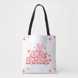Bolso De Tela Tote de tipografía con brillo retro