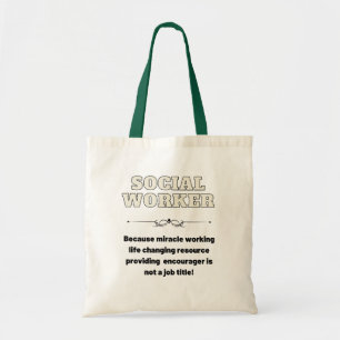 Bolso De Tela Tote de título de trabajo de trabajador social div