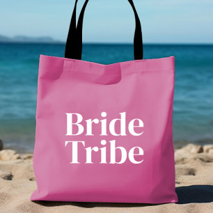 Bolso De Tela Tote de tribu de novia rosa para soltera