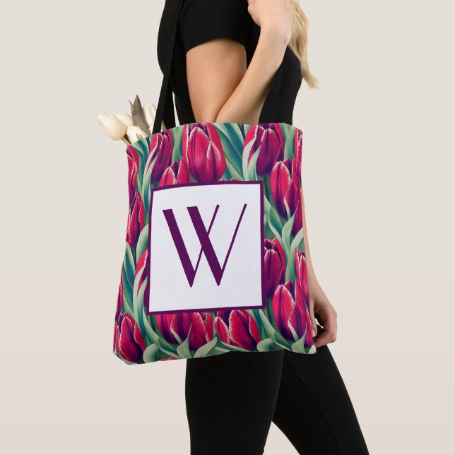 Bolso De Tela Tote de tulipano monograma (Detalle)