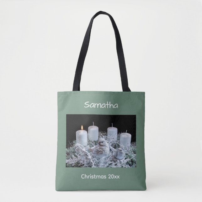 Bolso De Tela Tote de velas de Adviento (Anverso)