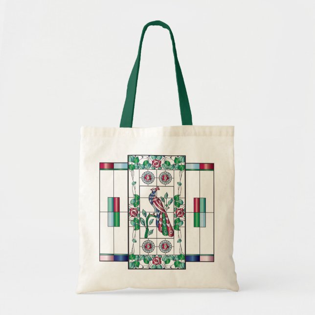 Bolso De Tela Tote de vidrio contenido de Mah Jongg (Frente)