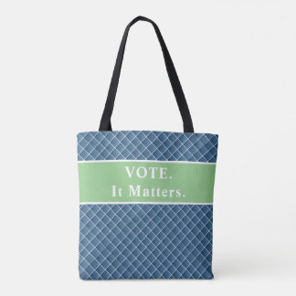 Bolso De Tela Tote de voto, importa (azul/verde)