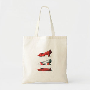 Bolso De Tela Tote de zapatos rojos