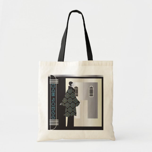 Bolso De Tela Tote Deco Mah Jongg (Frente)