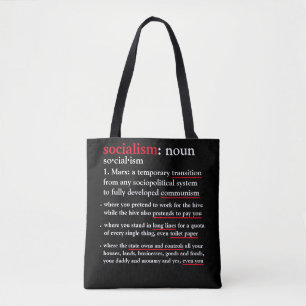 Bolso De Tela Tote definido por el socialismo (negro)