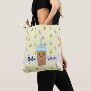 Bolso De Tela Tote del amante de la bebida del té de la leche d