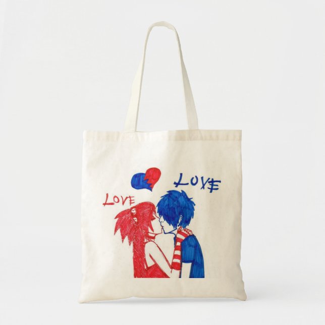 Bolso De Tela Tote del amor de Emo (Frente)