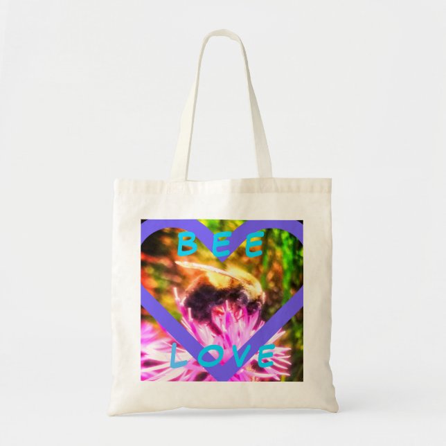BOLSO DE TELA TOTE DEL AMOR DE LA ABEJA (Frente)