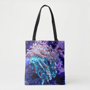 Bolso De Tela Tote del anenome del mar del arrecife de coral