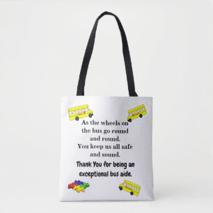Bolso De Tela Tote del asistente del autobús escolar