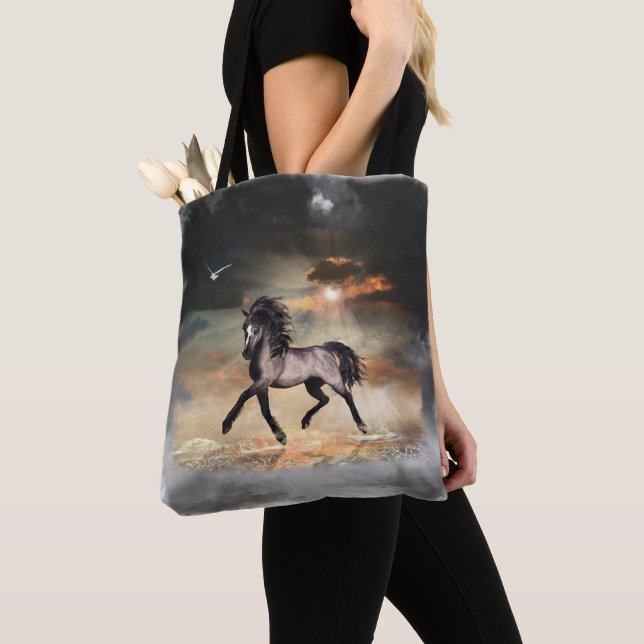 Bolso De Tela Tote del caballo del bailarín de Sun (Detalle)