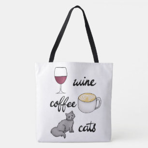 Bolso De Tela Tote del Café Vino