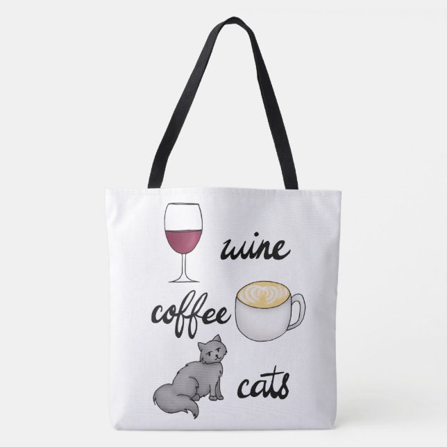Bolso De Tela Tote del Café Vino (Anverso)