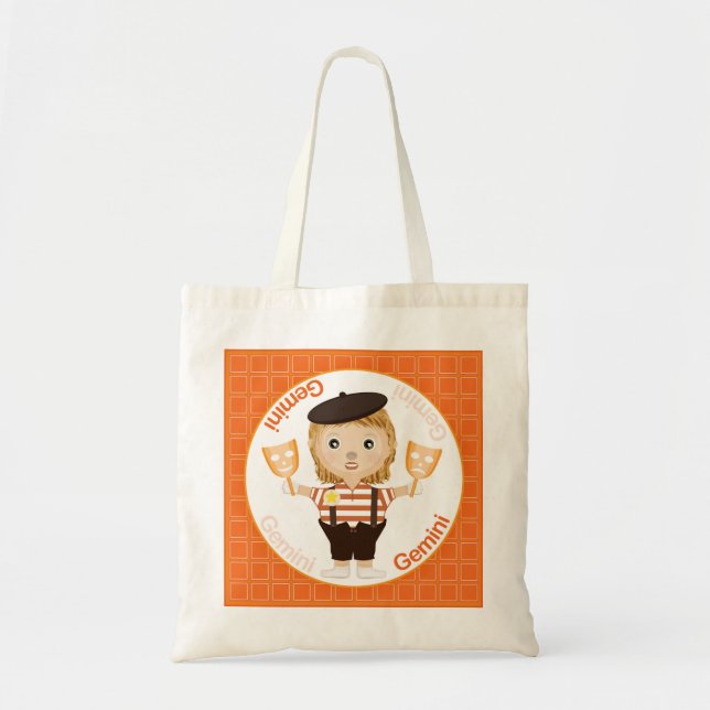 Bolso De Tela Tote del carácter del chica de los géminis (Frente)