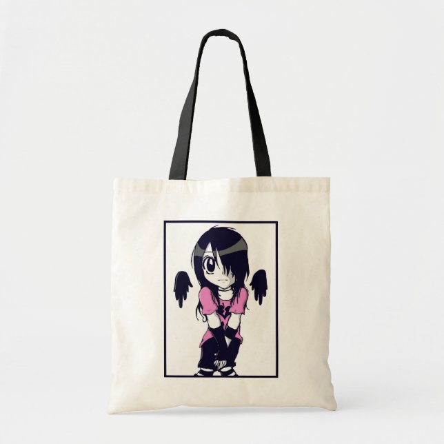 Bolso De Tela Tote del chica de Emo (Frente)