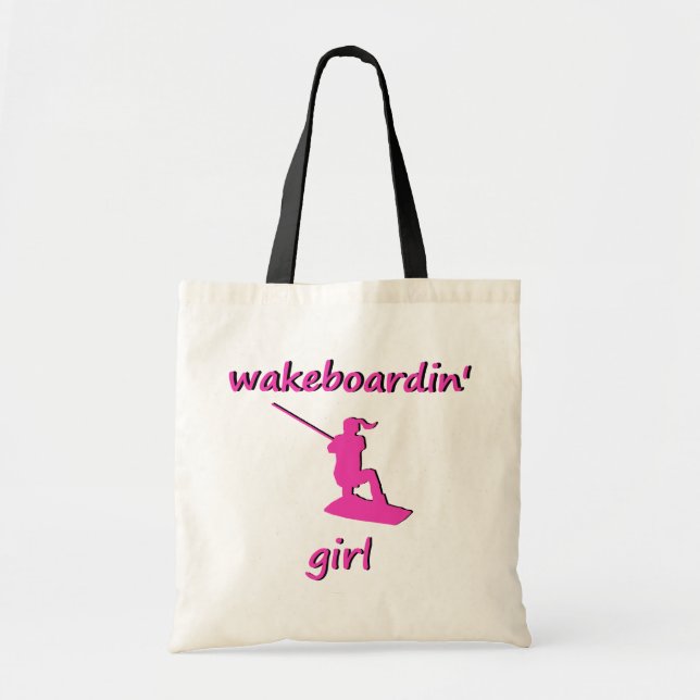 Bolso De Tela Tote del chica de Wakeboardin (Frente)