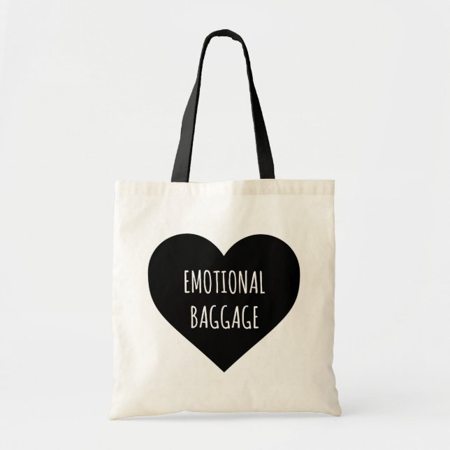 Bolso De Tela Tote del corazón del equipaje emocional (Frente)