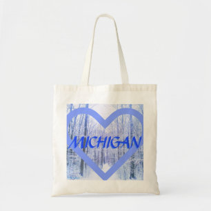 Bolso De Tela TOTE del CORAZÓN del INVIERNO 2MICHIGAN