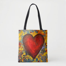 Bolso De Tela Tote del corazón grande