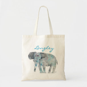 Bolso De Tela Tote del corte del ELEFANTE de la acuarela