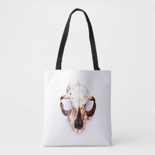 Bolso De Tela Tote del CRÁNEO de la ARDILLA blanco