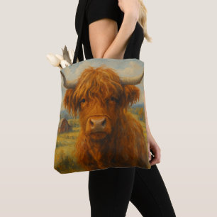Bolso De Tela Tote del cuerpo cruzado de la vaca de las tierras
