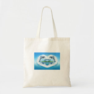 Bolso De Tela Tote del delfín de los azules cielos