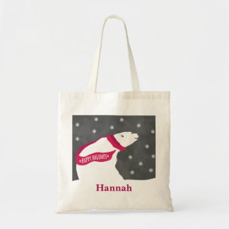 Bolso De Tela Tote del día de fiesta del oso polar