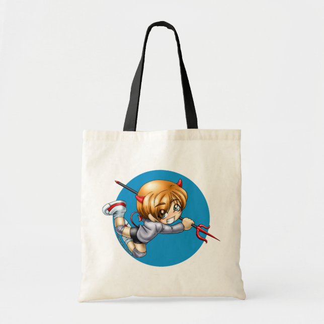 Bolso De Tela Tote del diablo de Chibi (Frente)