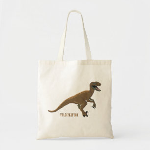 Bolso De Tela Tote del dinosaurio del Velociraptor