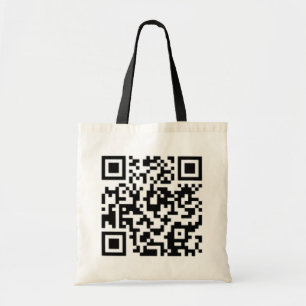 Bolso De Tela Tote del diseño del código de QR: Mejor en negro
