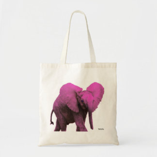 Bolso De Tela Tote del elefante rosado
