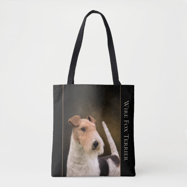 Bolso De Tela Tote del fox terrier del alambre (Anverso)