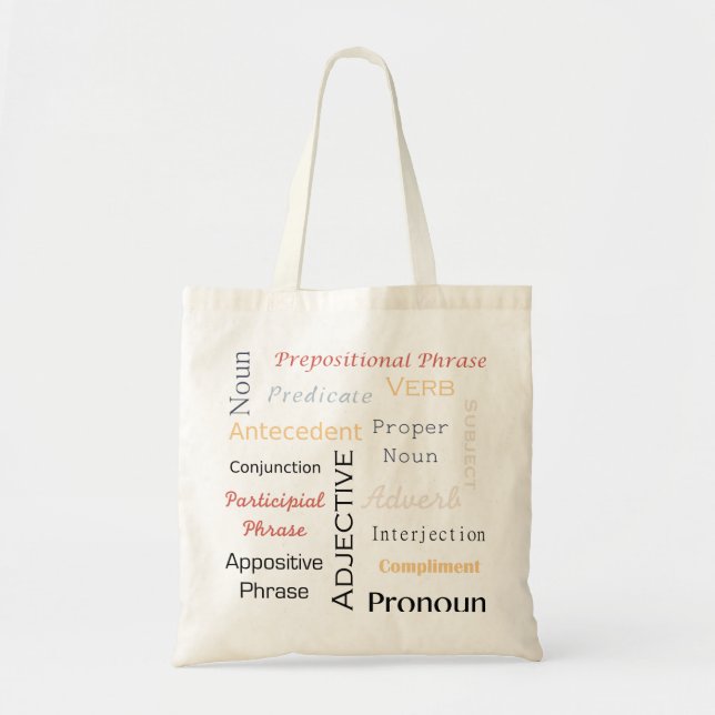 Bolso De Tela Tote del friki de la gramática (Frente)