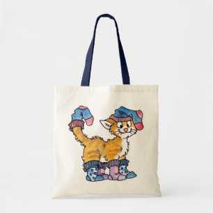 Bolso De Tela Tote del gatito del calcetín