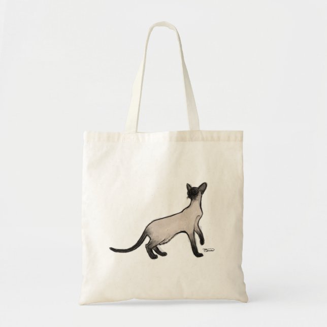 Bolso De Tela Tote del gato siamés (Frente)