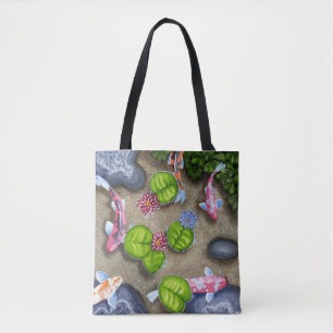 Bolso De Tela Tote del hombro de la charca de Koi