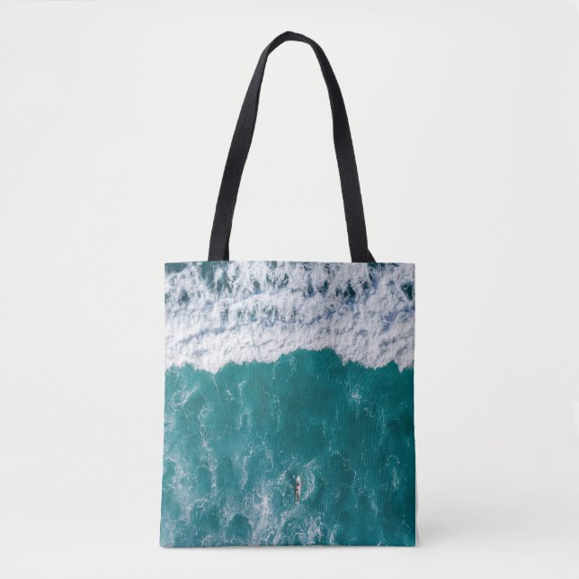 Bolso De Tela Tote del hombro de la onda oceánica (Anverso)