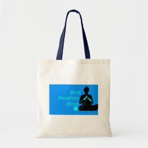 Bolso De Tela tote del iKnit (azul)